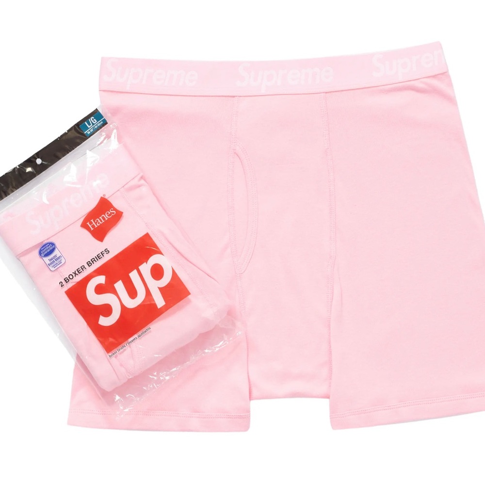 Supreme x Hanes Pink Boxer Briefs LARGE SOLD OUT EVERYWHERE!!!! FW21 season 🔥